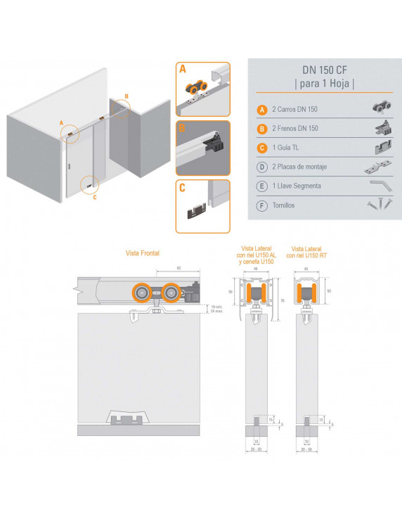 SISTEMA COLGANTE DN150 CON FRENO