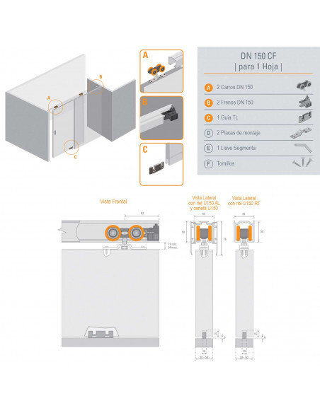 SISTEMA COLGANTE DN150 CON FRENO