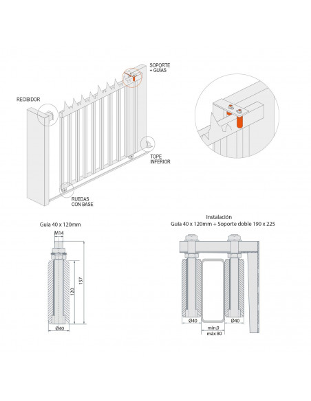GUIA ROLLER 40X120MM