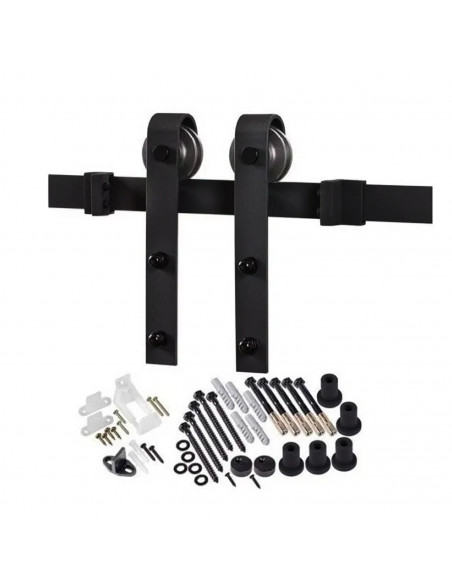 SET PUERTA CORREDERA PARCHE (GRANERO) H-A01 MADERA NEGRO