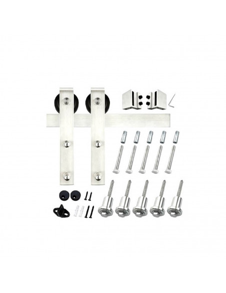 SET PUERTA CORREDERA PARCHE (GRANERO) H-A01 MADERA INOX