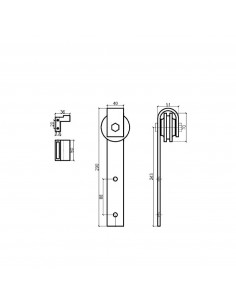 SET PUERTA CORREDERA PARCHE (GRANERO) H-A01 MADERA INOX 2