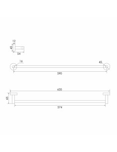 TOALLERO BARRA 3000 60CMS 2