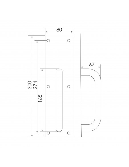 MANILLON 009B C/PLACA  300X80MM