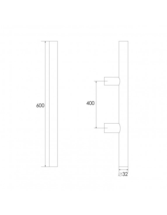 MANILLON 205-B 32X600MM SIMPLE INOX