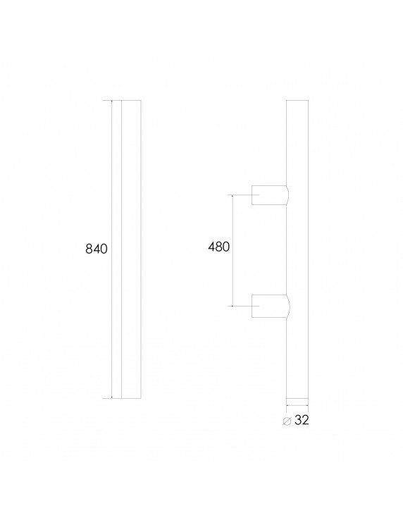 MANILLON 205-B SINGLE 32X480X840MM INOX