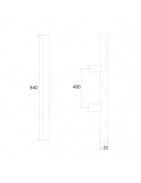 MANILLON 205-B SINGLE 32X480X840MM INOX