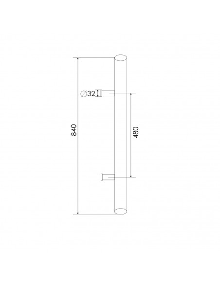 MANILLON 240 840MM PUERTA VIDRIO INOX