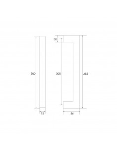 MANILLON DOBLE 11 300 MM PUERTA VIDRIO INOX 2