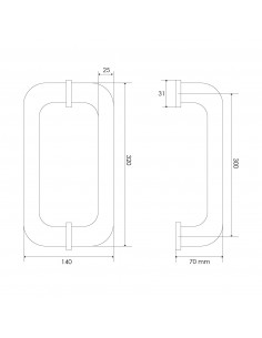 MANILLON DOBLE 6056 300MM PUERTA VIDRIO INOX 2