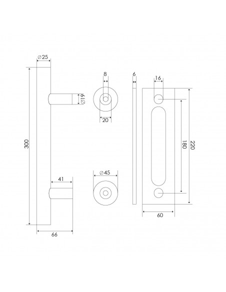 MANILLON DOBLE DL-001 MANILLA/ASA  PARA PTA MADERA