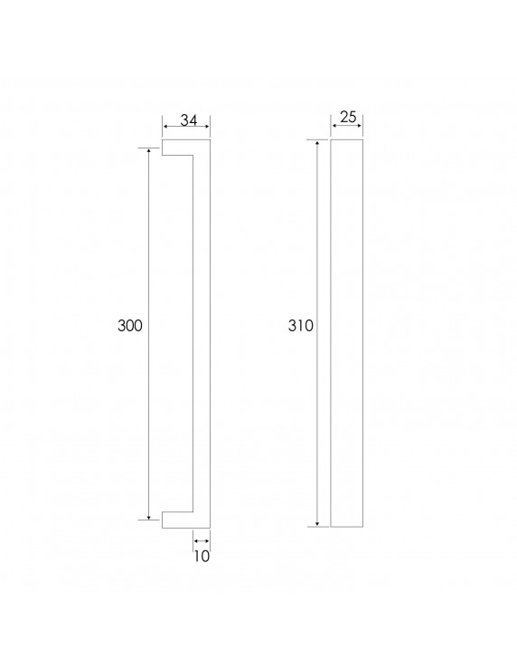 MANILLON SINGLE 11A 300X34MM PTA. MADERA