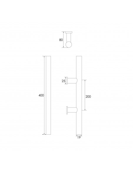 MANILLON SINGLE 205-B 19X200X400MM INOX