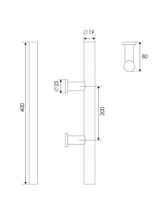MANILLON SINGLE 205-B 19X200X400MM PTA. MADERA