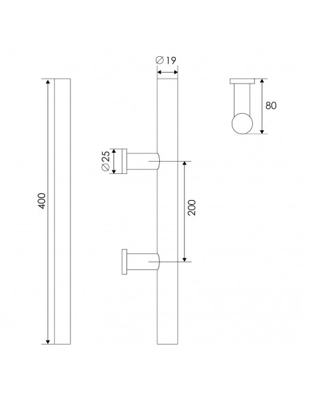 MANILLON SINGLE 205-B 19X200X400MM PTA. MADERA