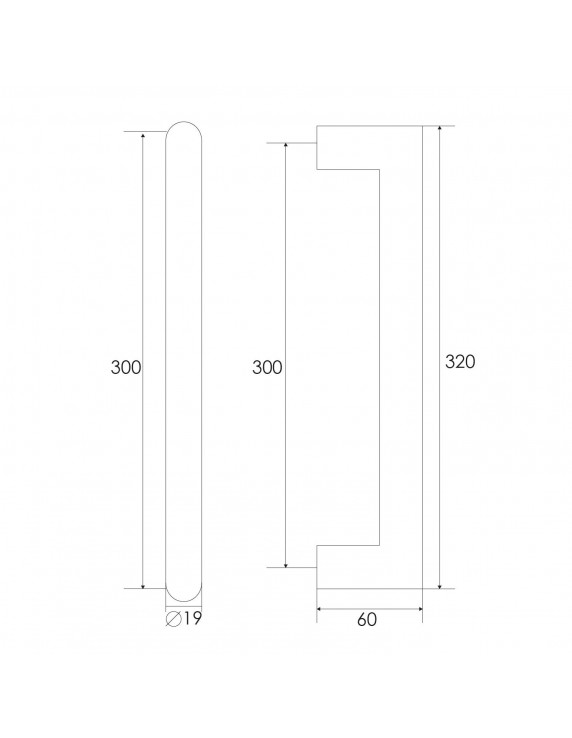 MANILLON SINGLE 209-B 19X300MM PTA. MADERA