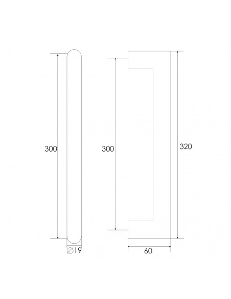 MANILLON SINGLE 209-B 19X300MM PTA. MADERA