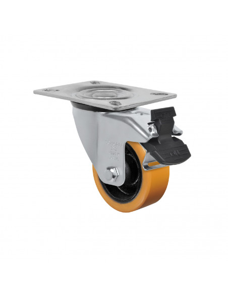 RUEDA GIRATORIA CON FRENO 170KG POLIURETANO