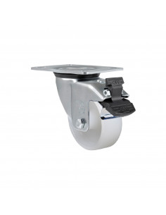 RUEDA 4" HORQUILLA GIRATORIA  INOXIDABLE Y FRENO 170 KG...