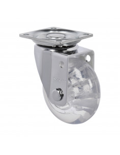 RUEDA 2" HORQUILLA GIRATORIA 40 KG GEL TRANSPARENTE