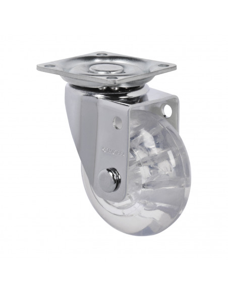 RUEDA 2" HORQUILLA GIRATORIA 40 KG GEL TRANSPARENTE