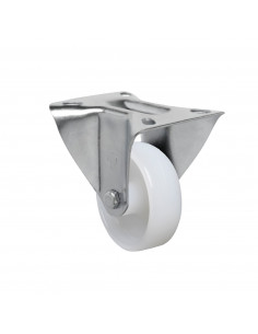 RUEDA 4" HORQUILLA INOXIDABLE  FIJA 170 KG NYLON TECNICO