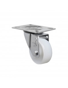 RUEDA 3" HORQUILLA INOXIDABLE GIRATORIA 150 KG NYLON