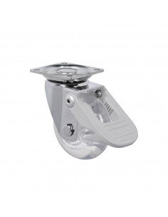 RUEDA 3" HORQUILLA GIRATORIA Y FRENO 50 KG GEL HUMO