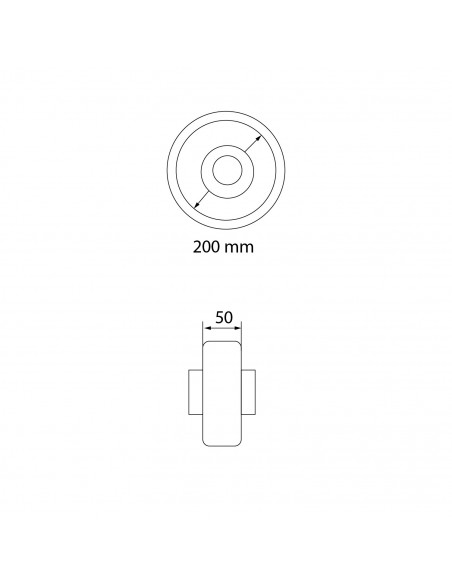 RUEDA 8" GOMA MACIZA 140 KG