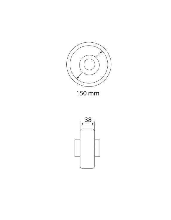 RUEDA 6" GOMA MACIZA 120 KG