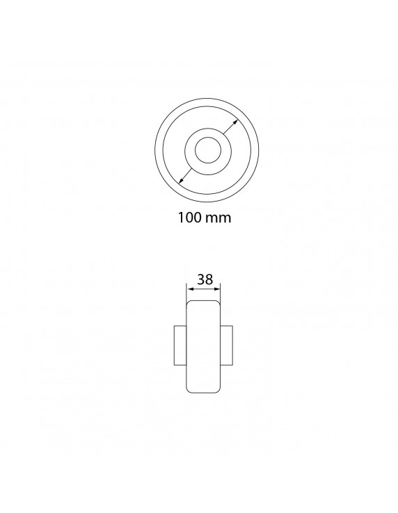 RUEDA 4" GOMA MACIZA 75 KG