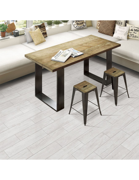 GRES PORCELANICO WOOD SOFT WHITE 15X60
