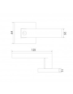 CERRADURA 1803 TUBULAR MANILLA DORMITORIO NS 2