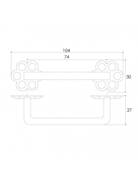 TIRADOR 15028 FLOR 80X28MM