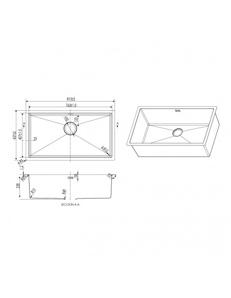 LAVAPLATO B/C 1 CUBA 902003 C/DESAGUE Y SIFON