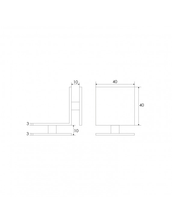 SOPORTE 304 VIDRIO/VIDRIO  90°CR
