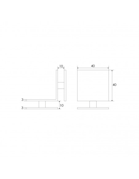 SOPORTE 304 VIDRIO/VIDRIO  90°CR
