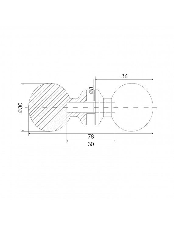 TIRADOR DOBLE 606 D.30MM PARA VIDRIO