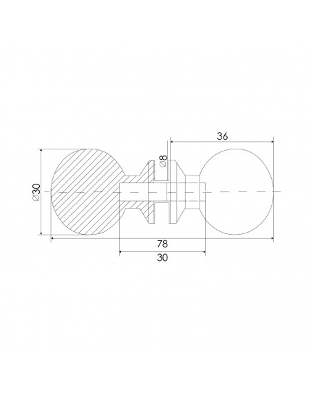 TIRADOR DOBLE 606 D.30MM PARA VIDRIO