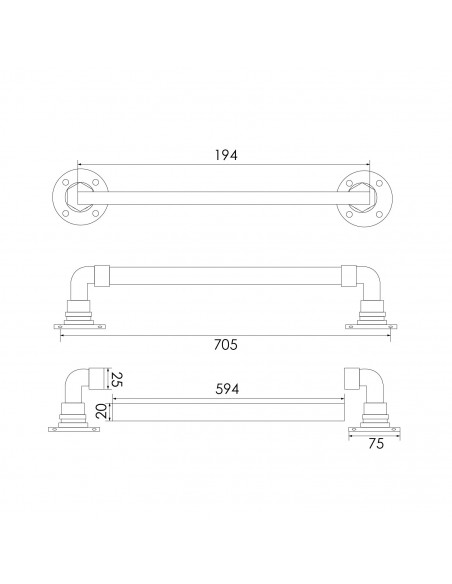 TOALLERO BARRA M900 60CMS