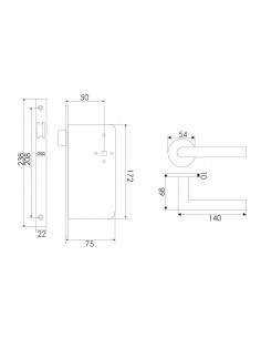 KIT CERRADURA MADERA + MANILLA MOD. 2 1,2 2,2 4,2 5,2 3