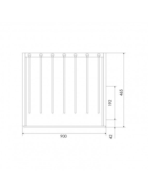 PANTALONERO CD 900MM DESLIZANTE ALUM. ALUM. MATE