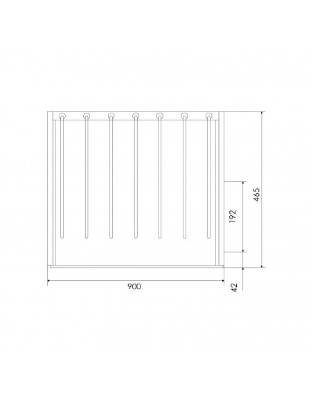 PANTALONERO CD 900MM DESLIZANTE ALUM. ALUM. MATE