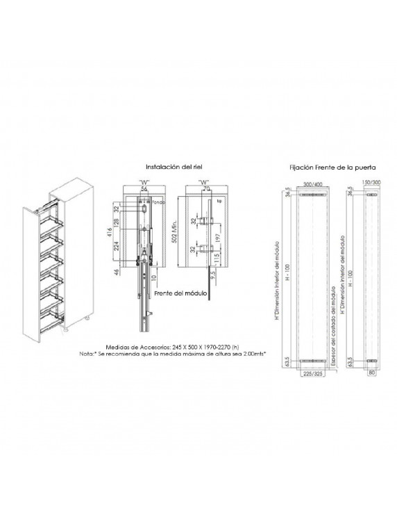 KIT COLUMNA FLAT GREY 300 MM - 6 CESTOS DARK GREY