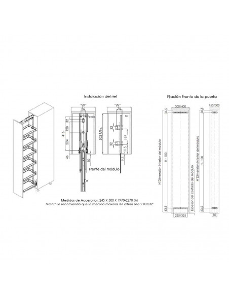 KIT COLUMNA FLAT GREY 300 MM - 6 CESTOS DARK GREY