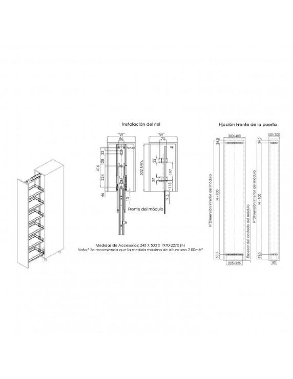 KIT COLUMNA FLAT GREY 400 MM -  6 CESTOS DARK GREY