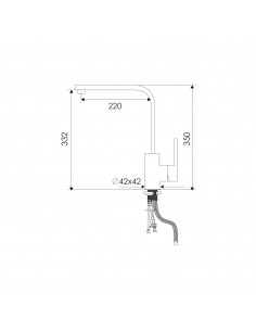 MONOMANDO LAVAPLATO STRAIGHT 980003 INOX SATIN 2