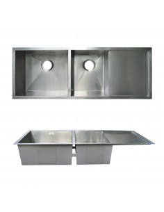 LAVAPLATO B/C 2 CUBAS 905001 C/DESAGUE Y SIFON INOX SATIN