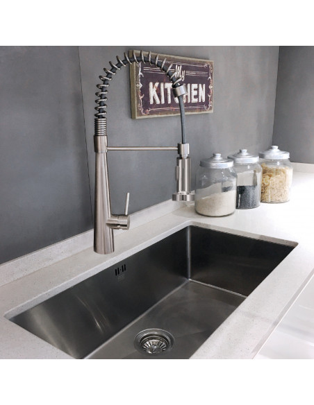 MONOMANDO LAVAPLATO SPRING 980002 INOX SATIN