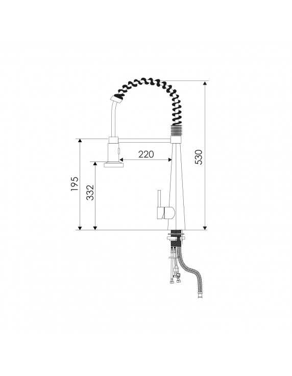MONOMANDO LAVAPLATO SPRING 980002 INOX SATIN